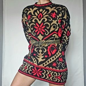 Vintage 1980s Dana Scott oversized Holiday sweater